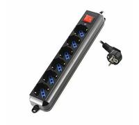 Multiprise 6 Prises avec Interrupteur Ewent EW3924 Schuko Noir [1,5 m]