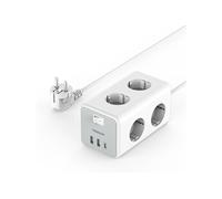 Multiprise 6 Prises avec USB C, Multiprise Cube avec 1 USB C et 2 USB A, 9 en 1 Multiprise avec Interrupteur, Multiprise Rallonge Electrique 2M,