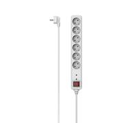 Multiprise, 6 prises, protection contre surtens., interru. 1,4m, blche