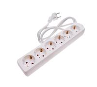 Multiprise 6 Voies sans Interrupteur, 1,5 m, 3G, 1,5 mm², Blanche, idéale pour étendre Les Points de Connexion électrique à la Maison ou au Bureau.