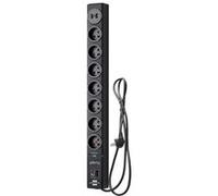 Brennenstuhl Multiprise 7 voies Type E Hugo – 2 USB, parafoudre et surtension – Noir