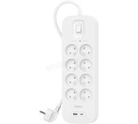 Belkin Multiprise parafoudre 8 prises - 1 USB-C et 1 USB-A, cordon 2 m, 900 J, Recharge rapide PD