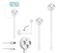 Multiprise à 3 prises avec ports USB-C et USB-A, montage encastré, fixation murale, idéale pour le bureau et la cuisine