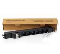 Multiprise Alimentation pour Rack 19" avec 6 Prises Schuko magnétique, câble 3 m