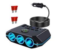 Multiprise Allume Cigare 12V, 7 en 1 Chargeur Allume Cigare, 120W Chargeur Voiture USB C, PD & Quick Charge 3.0, avec Affichage du Tension par LED, pour Tablette Phone GPS Dash Cam