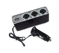 Multiprise allume-cigare 3 voies adaptateur USB Splitter Socket Triple universel durable Répartiteur d'alimentation de véhicule Alimentation de voiture avec