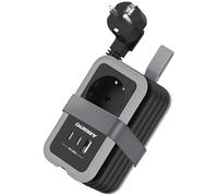 Multiprise avec 2 ports USB C PD 20 W - Multiprise de voyage 3USB - Multiprise portable avec protection contre les surtensions - 3680 W - 16 A - Câble intégré de 1,5 m - Pour bateau, maison, bureau