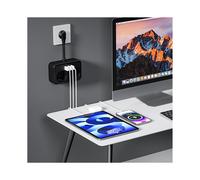 Multiprise avec 2 Prises Secteur et 3 USB à Charge Rapide, Prise Électrique Murale, Prise Européenne, Adaptateur Secteur