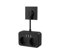 Multiprise avec 2 Prises Secteur et 3 USB à Charge Rapide, Prise Électrique Murale, Prise Européenne, Adaptateur Secteur
