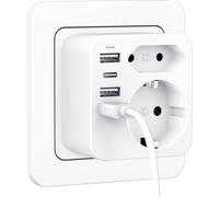 Multiprise Avec 3Usb C(3.4A), Prise Avec Usb Secteur, Prise Electrique Avec Usb, Multi Prise Multiple Type C, Bloc Multiprises Avec Interrupteur Cable[DYB982137]