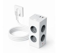 Multiprise avec 4 ports USB 8 prises - Multiprise cube avec interrupteur, parasurtenseur - 1,5 mm² - Rallonge - Tour de prise