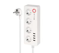 Multiprise avec 4 prises, 4 ports USB 2100 mA et câble de 1,5 m, Tuya