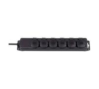 Multiprise avec 6 Prises Type F 2m IP44 Noir