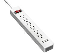 Multiprise avec Cordon Long - Station De Recharge Bureau 6 Prises,Prolongateur 1,5m avec 2 Ports USB et 1 Port Type C | pour Maison, Bureau, Mur, Ordinateur, Voyage