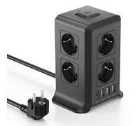 Multiprise avec Interrupteur, Multiprise Parafoudre et Surtension with 8 Sortie AC and 4 USB Ports, Prise Multiple pour Le Bureau, Salon, Chambre à Coucher