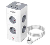 Multiprise avec Interrupteur, Multiprise Parafoudre et Surtension with 8 Sortie AC and avec 2 USB-A et 2 USB-C, pour Le Bureau, Salon, Chambre à Coucher - 3M