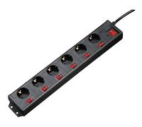 Multiprise avec parafoudre x6 Hama 137259 IP20 noir