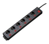 Multiprise avec parafoudre x6 Hama 137259 IP20 noir