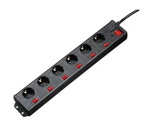 Multiprise avec parafoudre x6 Hama 137259 IP20 noir