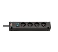 Multiprise Bermounta 4 Prises 1.5m noir avec interrupteur BRENNENSTUHL