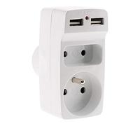 Multiprise biplite 2P 6A + 2P+T 16A + Chargeur USB - Zenitech