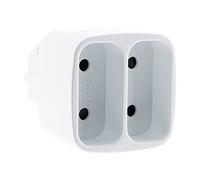 Multiprise biplite 2x2P 6A façade - Blanc - Zenitech