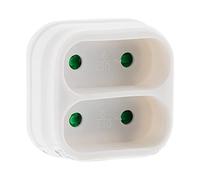Multiprise biplite de façade 6A - Blanc - Zenitech