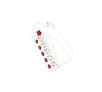 Multiprise Blanche avec interrupteurs individuels 1,5 m, 3680 W