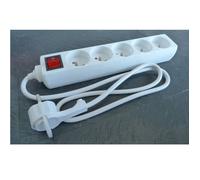 Bloc 5 Prises + Interrupteur + fiche extraplate 1m - Zenitech