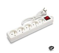 Multiprise - Bloc multiprise 5x16A avec interrupteur, 1m, CE & NF