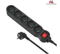 Maclean Multiprise Bock 5 prises avec interrupteur 5 m Noir