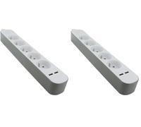 Multiprise Bords Ronds 5x16A USB A+C - Gris - Chacon (Lot de 2)