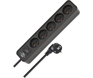 Multiprise - Brennenstuhl - ECOLOR''5GN - 5 prises - 3680 W - 3 m noir