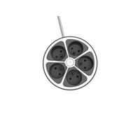 Multiprise bureau 16A.250VMa 3680W 5 16A cable 1 5m Couleur Interrupteur Gris