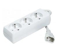 Dexlan Multiprise pour onduleur 3 prises – cordon IEC C14 blanche 1,5 m