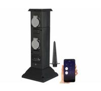 Multiprise colonne de jardin connectée et intelligente avec 4 prises et commandes vocales [Royal Gardineer]