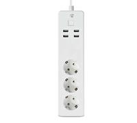 Nedis Multiprise SmartLife Wi‑Fi – 3x CEE 7/3 + 4x USB – 16 A 3680 W – 1,80 m – Android/iOS – Blanc