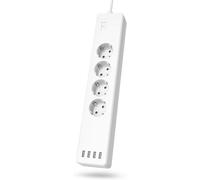Multiprise Connectée WiFi Intelligente (Multiprise USB 4 Prises 10A + 4 USB, 2300W, Programmable Via App, 1.7m, Prises Alexa Google Home, Mesure Conso électrique, sans Hub) Blanc.[G1741]