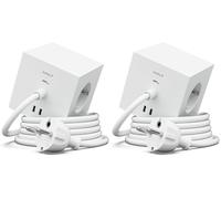 Multiprise Cube Design Lauréat Red Dot - 3 Prises + 2 Ports USB-C | Élégante, Magnétique, en 7 Couleurs | Sécurité Certifiée - Avolt Square 1 (Lot de 2)