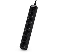 Multiprise - - B0620SC0-DE - 6 prises Schuko - Parafoudre 350 J - Noir