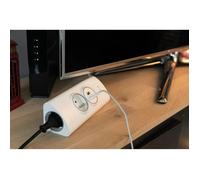 Otio Multiprise d'angle 2P 16A - 2 prises + 2 USB précâblée - Blanc - 1,5 m de câble