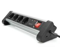 Multiprise de bureau DIGITUS 45° 4 prises 2xUSB (5V/2A) rotation 290° aluminium