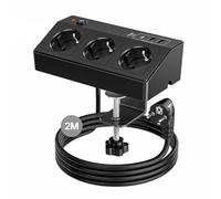Multiprise de Bureau STGAROT avec 3 Prises Secteur, 4 Ports USB (Dont USB-C PD 20W) Interrupteur, Câble 2m et Protection Anti-Surtension 4000W/16A Max pour Bureau/Maison