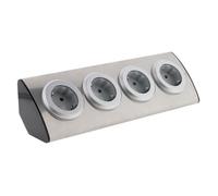 Multiprise de cuisine en angle 4 prises Schuko 16A sans câble - Gris - Otio
