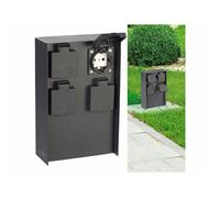 Multiprise de jardin - ROYAL GARDINEER - 4 prises - étanche - acier inoxydable - IP44