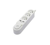Multiprise Design 3x16A + 2USB 1.5 ou 3m - Blanc ou Noir - Chacon (Blanc, 3m)