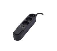 Multiprise Design 3x16A + 2USB 1.5 ou 3m - Blanc ou Noir - Chacon (Noir, 1.5m)