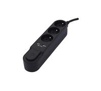 Multiprise Design 3x16A + 2USB 1.5 ou 3m - Blanc ou Noir - Chacon (Noir, 3m)