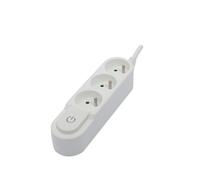 Multiprise Design 3x16A + interrupteur et fiche plate - Chacon