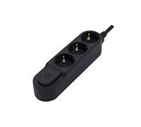 Multiprise Design Schuko 3x16A - 1.5 ou 3m - Noir - Chacon (1.5m)